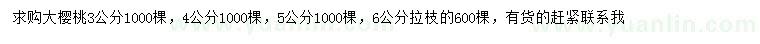 求購3、4、5、6公分大櫻桃