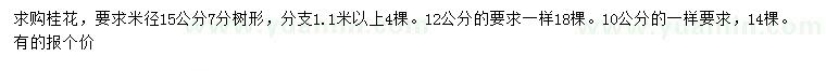 求購米徑10、12、15公分桂花