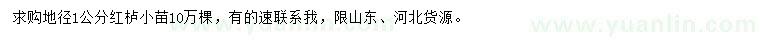 求購地徑1公分紅櫨小苗