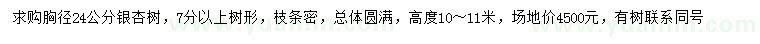 求購胸徑24公分銀杏