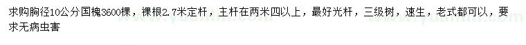 求購胸徑10公分國(guó)槐