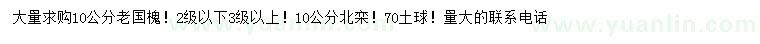 求購10公分老國槐、北欒