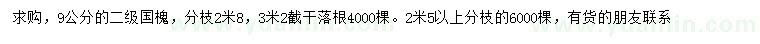 求購9公分國槐