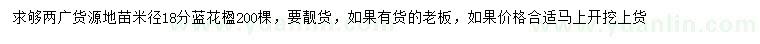 求購米徑18公分藍(lán)花楹
