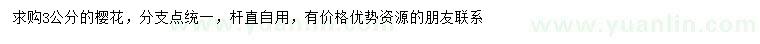 求購3公分櫻花