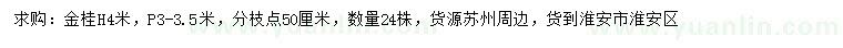 求購(gòu)高4米金桂