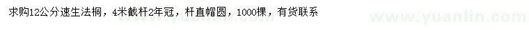 求購12公分速生法桐