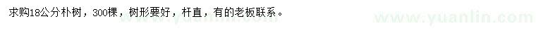 求購18公分樸樹