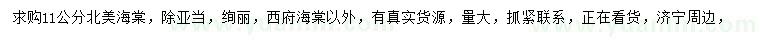 求購11公分北美海棠