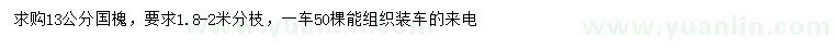 求購13公分國槐