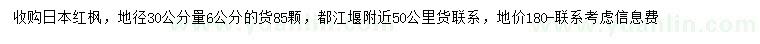 求購30量6公分日本紅楓