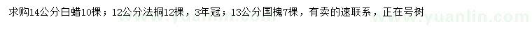 求購(gòu)白蠟、法桐、國(guó)槐