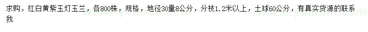 求購30量8公分玉蘭