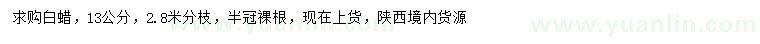 求購(gòu)13公分白蠟