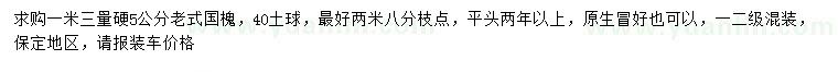 求購1.3米量5公分老式國槐