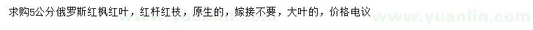 求購5公分俄羅斯紅楓