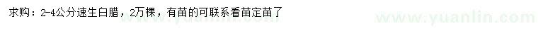 求購(gòu)2-4公分速生白臘