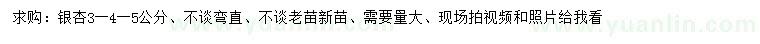 求購3-4-5公分銀杏