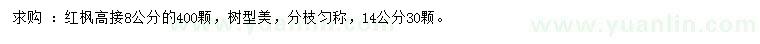 求購8、14公分紅楓