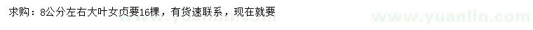 求購(gòu)8公分左右大葉女貞