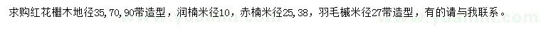 求購(gòu)紅花檵木、潤(rùn)楠、赤楠等