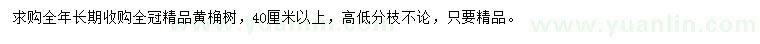 求購40公分以上黃桷樹
