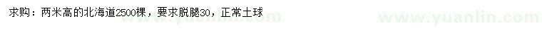 求購高2米北海道黃楊