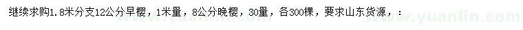 求購8公分晚櫻