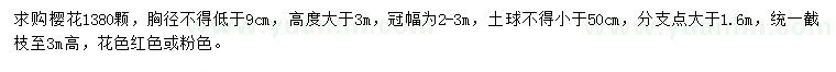 求購9公分以上櫻花