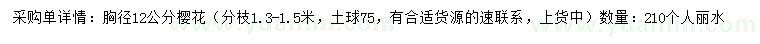 求購胸徑12公分櫻花
