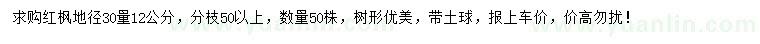 求購地徑30量12公分紅楓