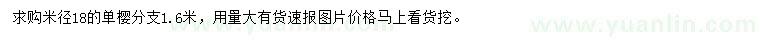 求購米徑18公分單櫻
