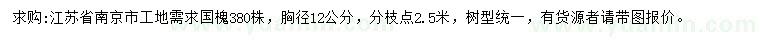 求購胸徑12公分國槐