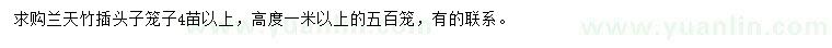 求購高1米以上蘭天竹