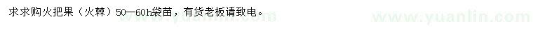 求購高50-60公分火棘