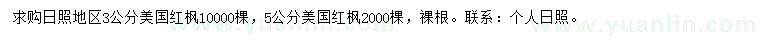 求購3、5公分美國紅楓