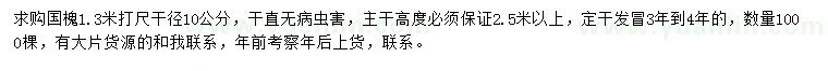 求購1.3米國槐