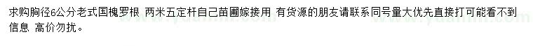求購胸徑6公分老式國槐