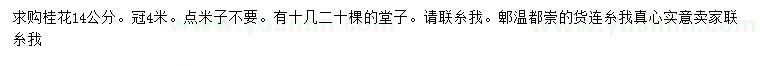 求購14公分桂花