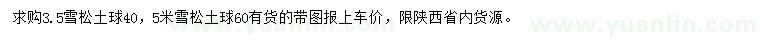 求購(gòu)3.5、5米雪松
