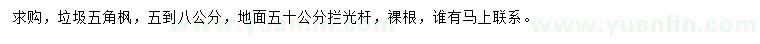 求購5-8公分五角楓