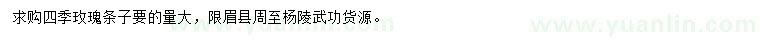 求購四季玫瑰條子