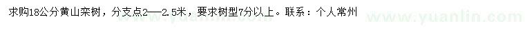 求購(gòu)8公分黃山欒樹