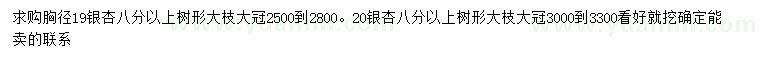 求購(gòu)胸徑19、20公分銀杏