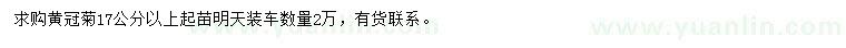 求購(gòu)17公分以上黃冠菊