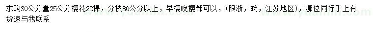 求購30量25公分櫻花