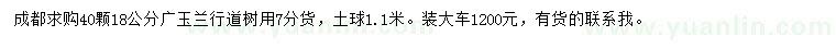 求購18公分廣玉蘭