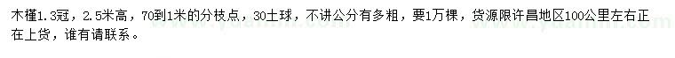 求購2.5米高木槿
