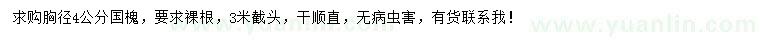 求購胸徑4公分國槐