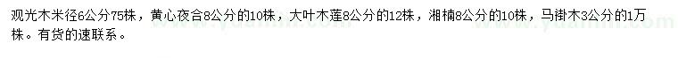 求購觀光木、黃心夜合、大葉木蓮等